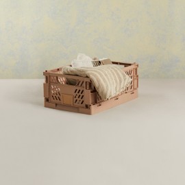CAIXA DE ARRUMAÇÃO DOBRÁVEL 50x33x25cm -AREIA NATURAL<br>