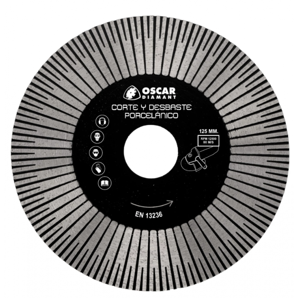 DISCO DE CORTE E DESBASTE EM PORCELANA 125 MM