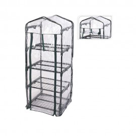 MINI ESTUFA COM 4 ALTURAS COM TELHADO – 50x45x130cm