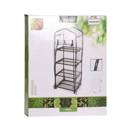 MINI ESTUFA COM 4 ALTURAS COM TELHADO – 50x45x130cm