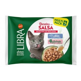 LIBRA GATO WET MOLHO SALMÃO&ATUM -MULTIPACK  4X85GR