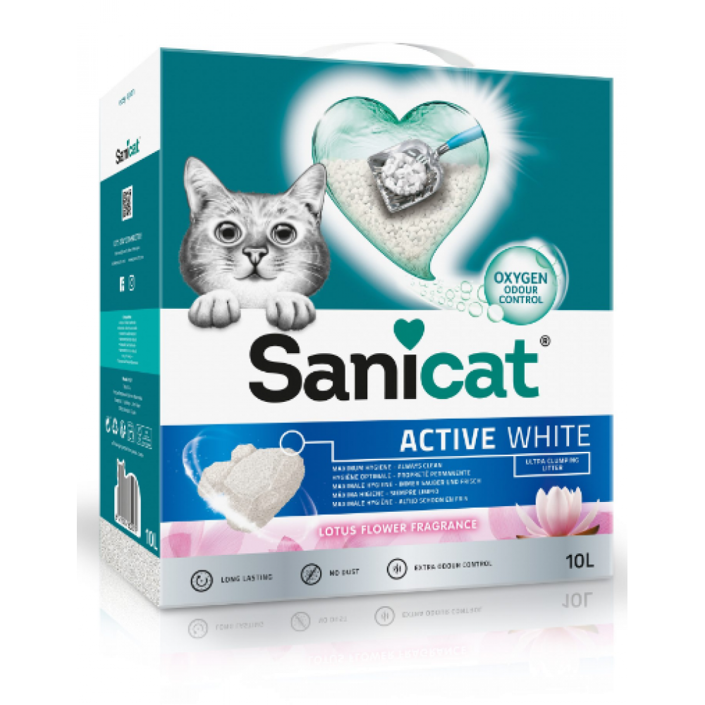 SANICAT  AREIA PARA GATOS ACTIVE WHITE LOTUS FLOWER 10L