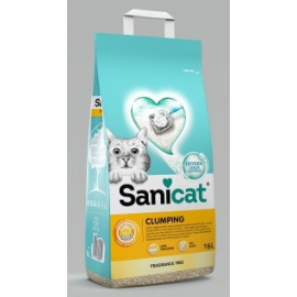 SANICAT  AREIA PARA GATOS CLUMPING FRAGRANCE FREE 16L