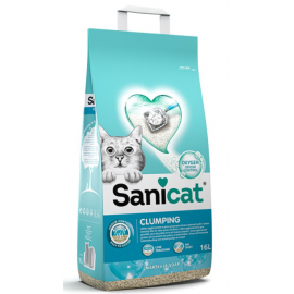 SANICAT  AREIA PARA GATOS CLUMPING SABÃO DE MARSELHA 16L