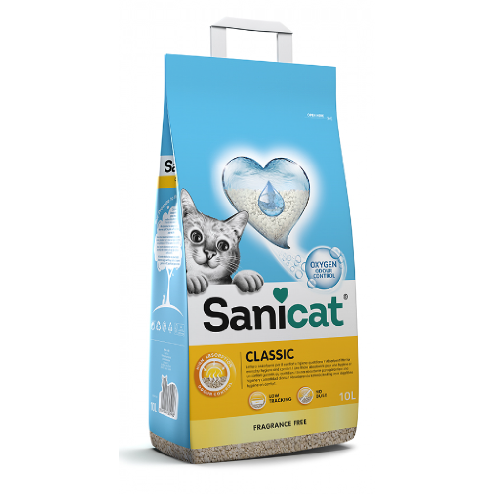 SANICAT  AREIA PARA GATOS CLASSIC FRAGRANCE FREE 10L
