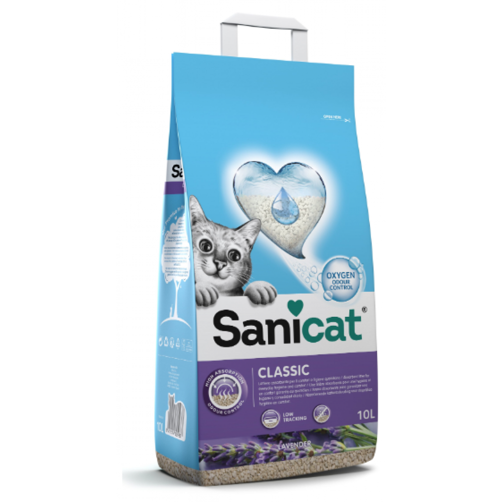 SANICAT  AREIA PARA GATOS CLASSIC LAVANDA 10L