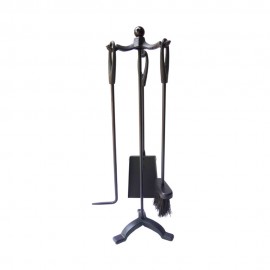 KIT DE LAREIRA DELUXE COR PRETO. 3 PEÇAS