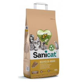 SANICAT  ABSORVENTE PARA GATOS ORGANIC RECYCLED WOOD 20L
