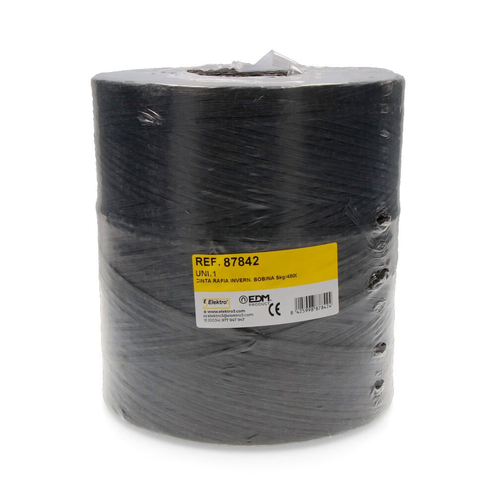 FITA RAFIA PRETO PARA ESTUFA - BOBINE 5KG/4800MTS