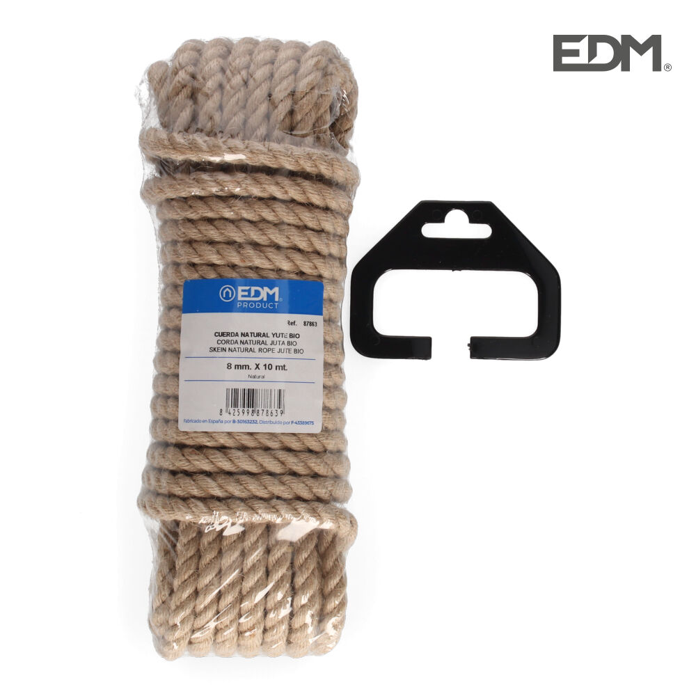 CORDA NATURAL JUTA BIO 8MM - ROLO 10MTS