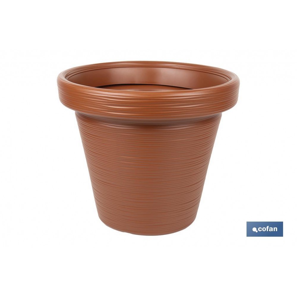 VASO LISTADO DE COR TERRACOTA PE  Ø46 x 40,0 cm -37,3 LT