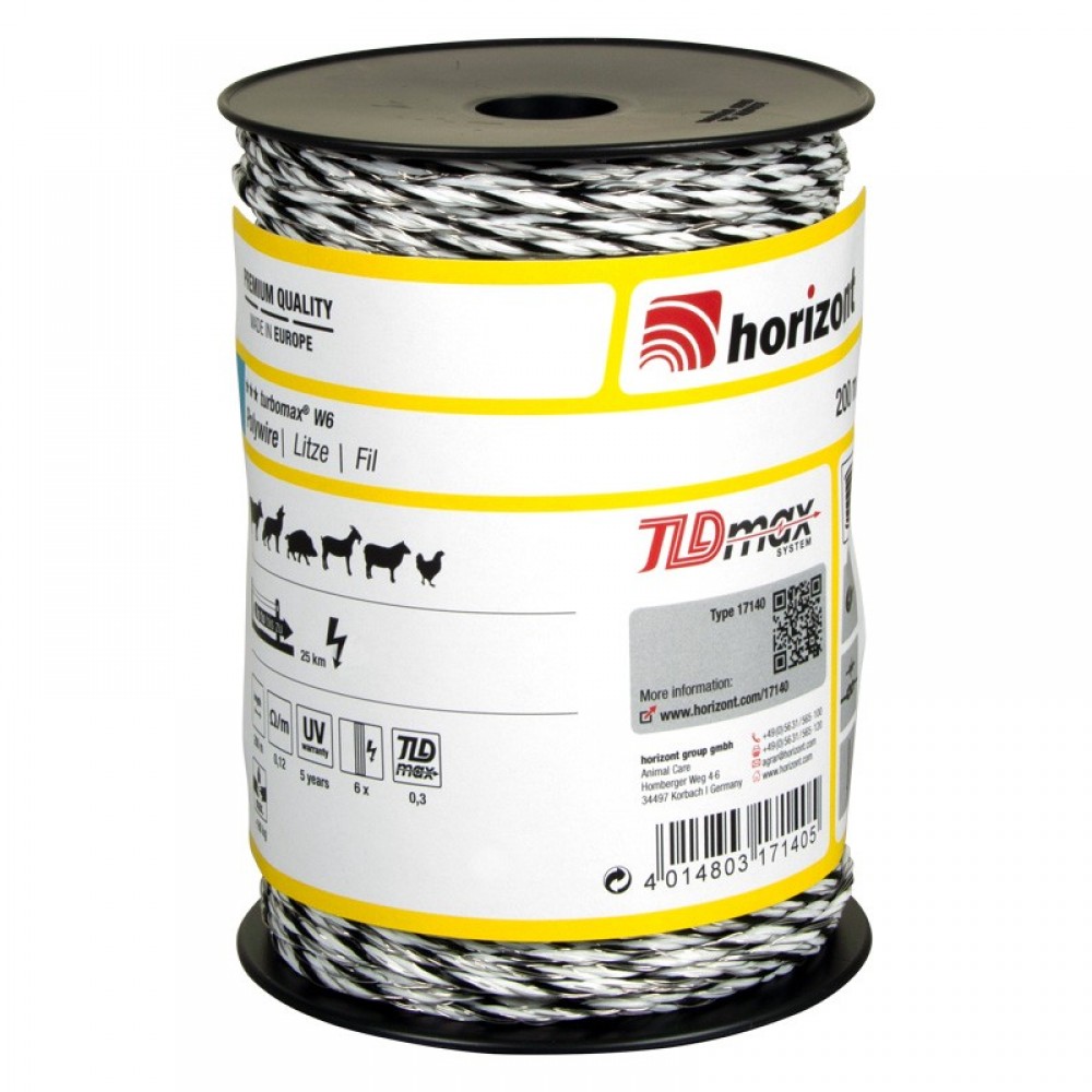 FIO TURBOMAX DE CERCA ELECTRICA W6 -ROLO 200M