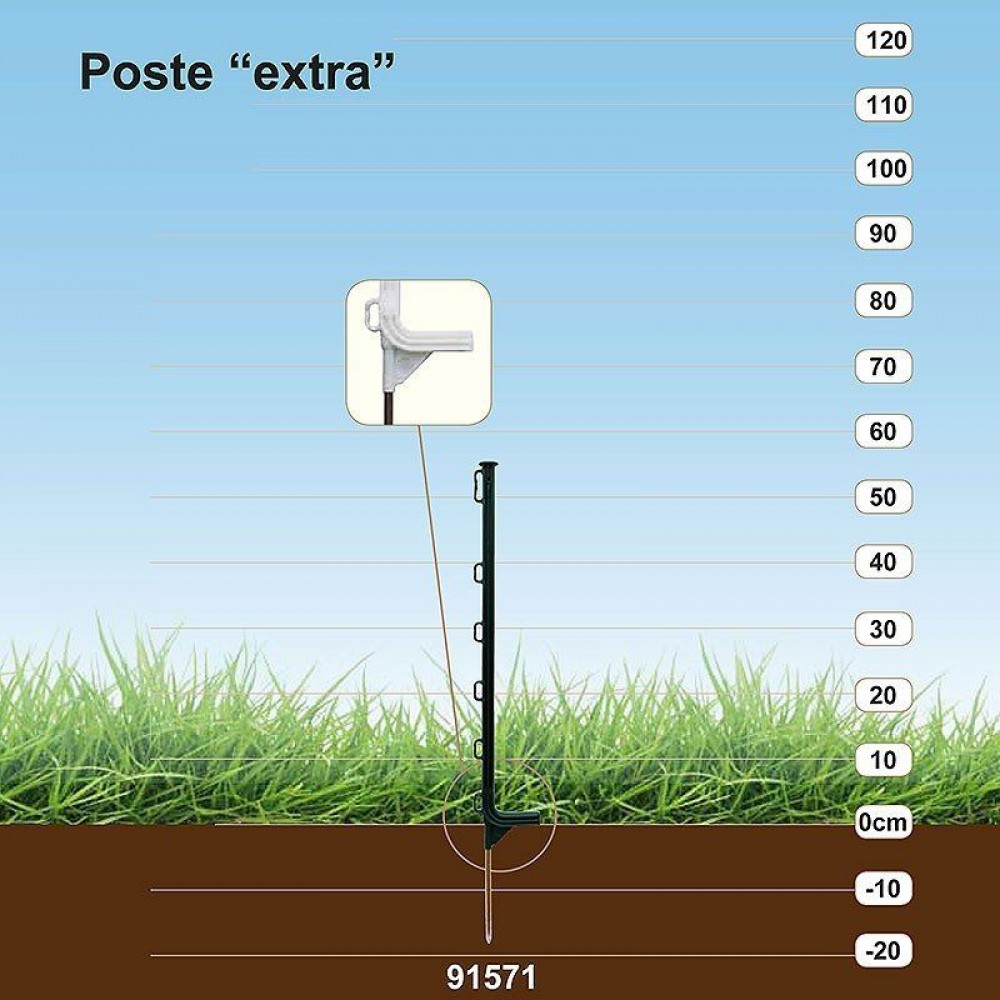 POSTE DE PLASTICO 1.04M - KIT 10 UNIDADES