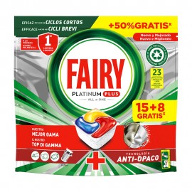 FAIRY DETERGENTE MAQUINA LOIÇA PASTILHAS PLATINUM PLUS 15+8 GRATIS