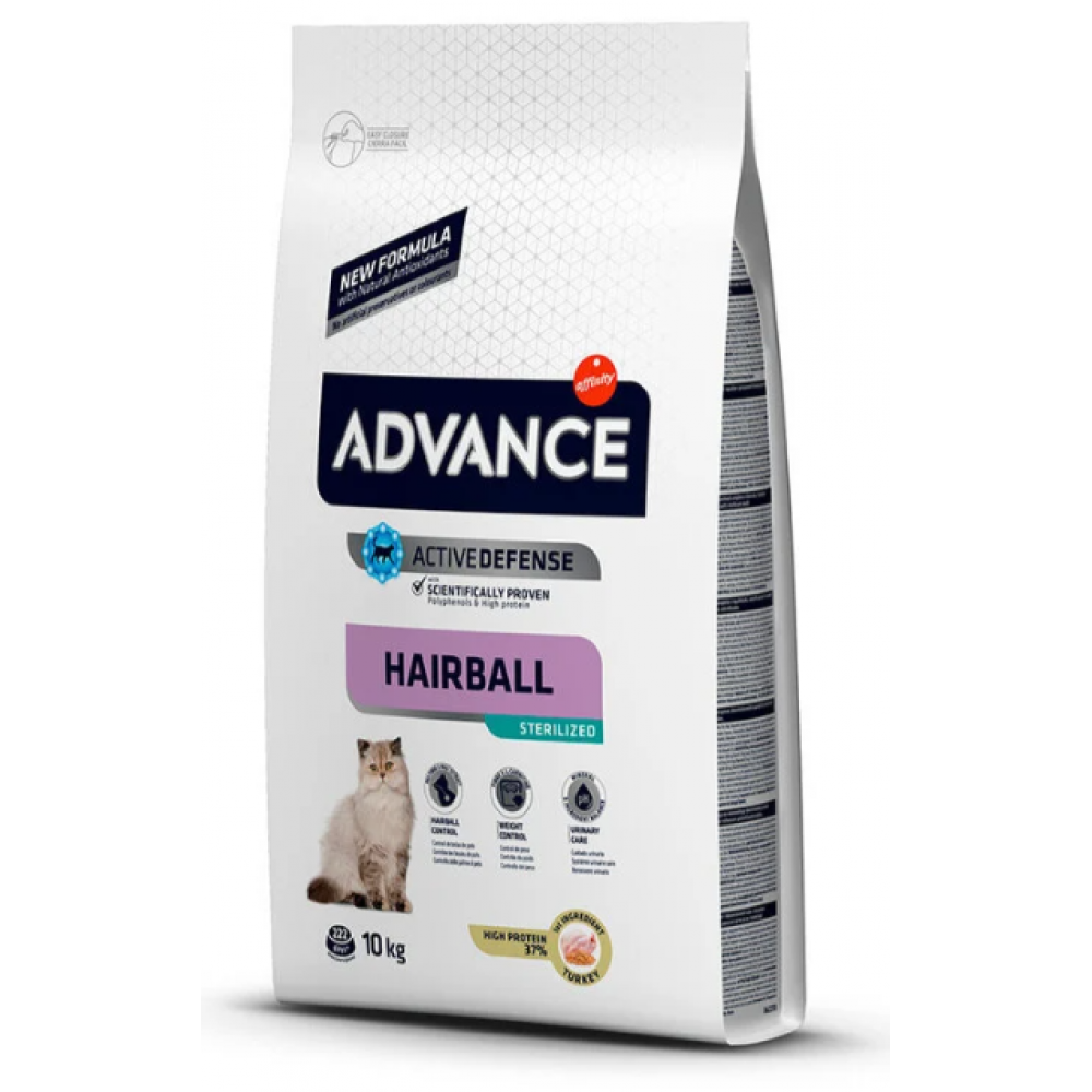 ADVANCE GATO ADULTO STERILIZED HAIRBALL -  10KG