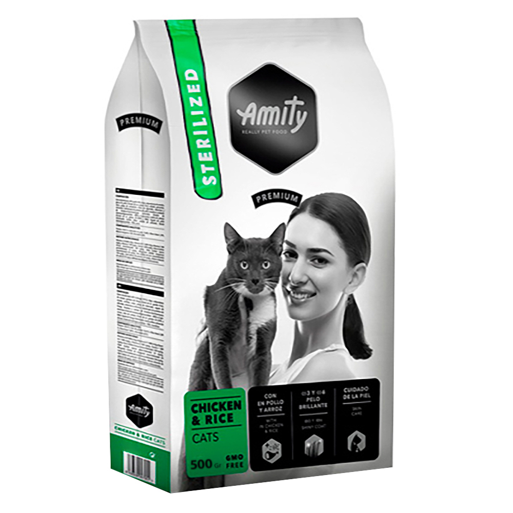 AMITY PREMIUM CHICKEN & RICE CATS STERILIZED - 600G