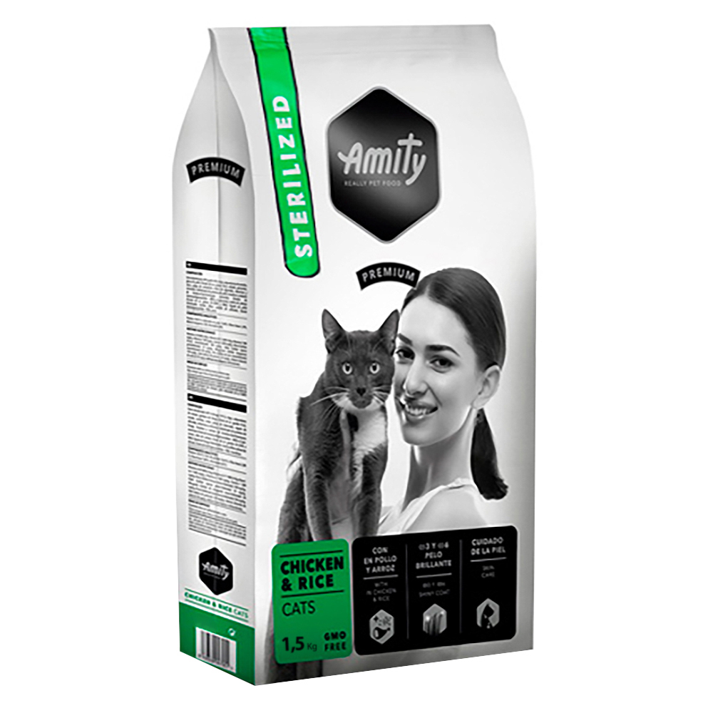 AMITY PREMIUM CHICKEN & RICE CATS STERILIZED - 1,5KG