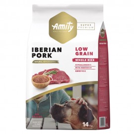 AMITY SUPER PREMIUM (LOW GRAIN) - ADULT IBERIAN PORK - 14 KG