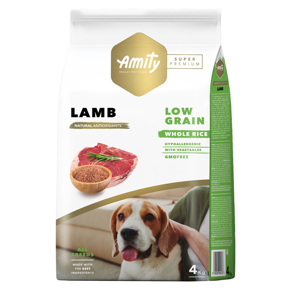AMITY SUPER PREMIUM (LOW GRAIN) - ADULT LAMB - 4KG