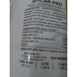 APICAR PRO - ALIMENTO PARA ABELHAS - CAIXA 12KG