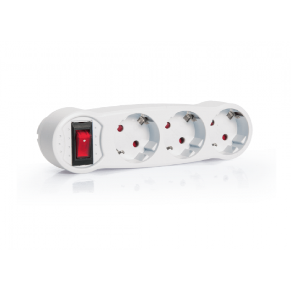 ASLO FICHA TRIPLA SCHUKO PLANA C/INTERRUPTOR