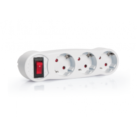 ASLO FICHA TRIPLA SCHUKO PLANA C/INTERRUPTOR