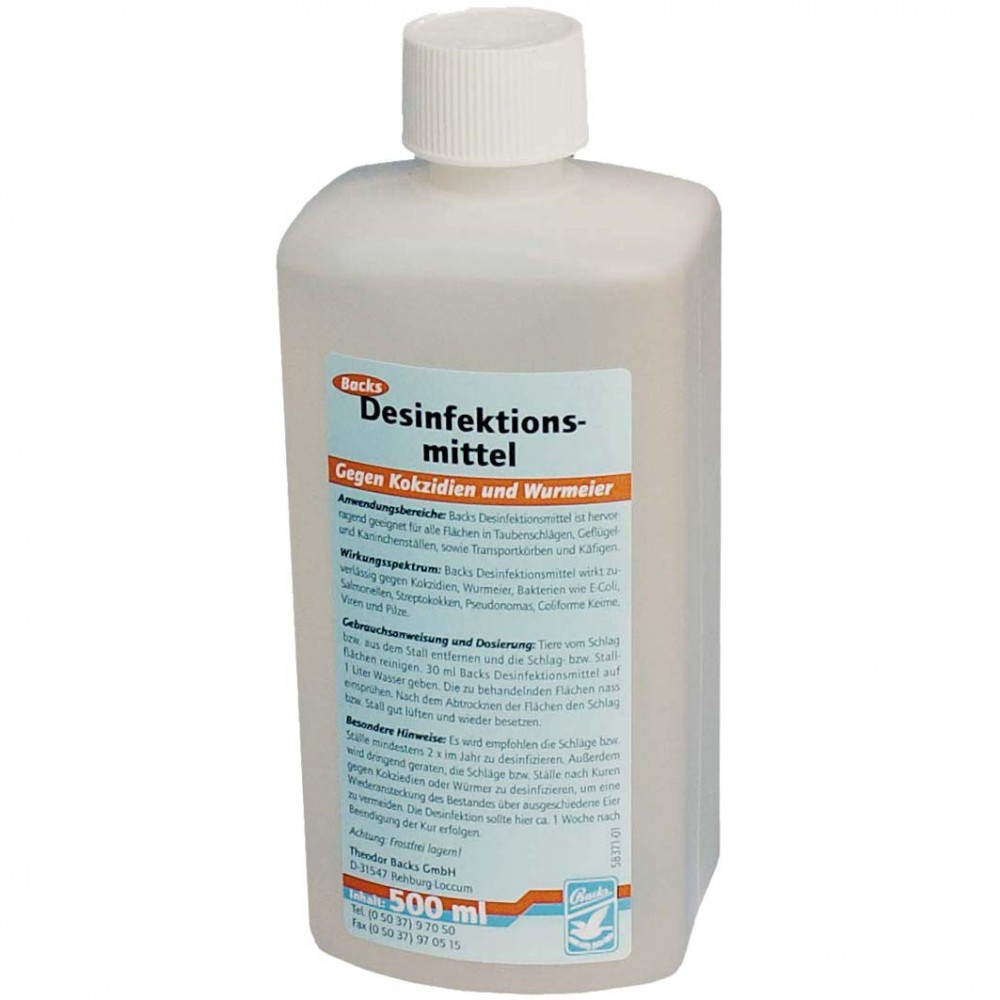 BACKS DESINFEKTIONSMITTEL ( DESINFECTANTE P/ INSTALAÇÕES E ACESSORIOS ) - 500 ML
