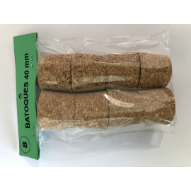 BATOQUE DE CORTIÇA 40MM - PACK 8