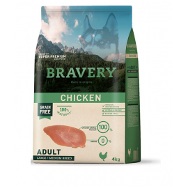 BRAVERY CAO ADULTO  CHICKEN MEDIUM/LARGE BREEDS - 4KG