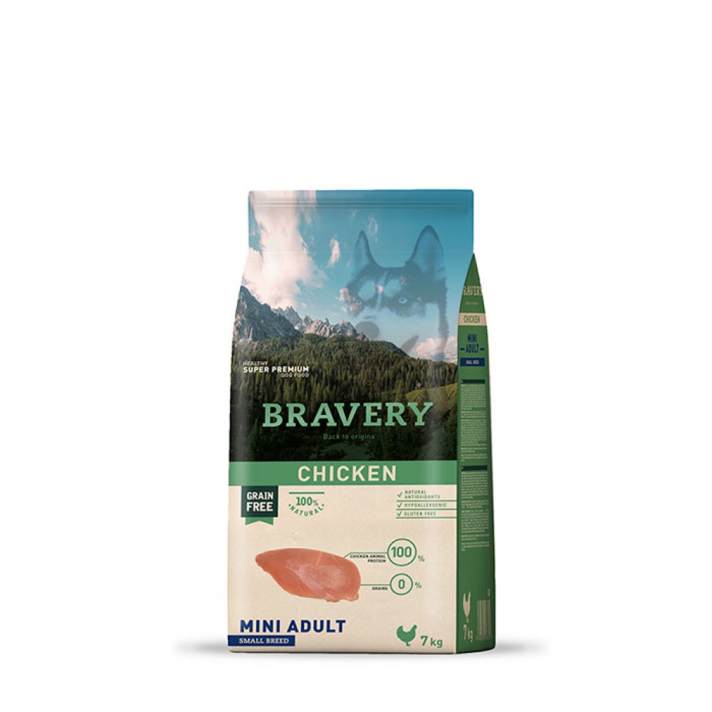 BRAVERY CAO ADULTO MINI  CHICKEN SMALL BREEDS - 7KG