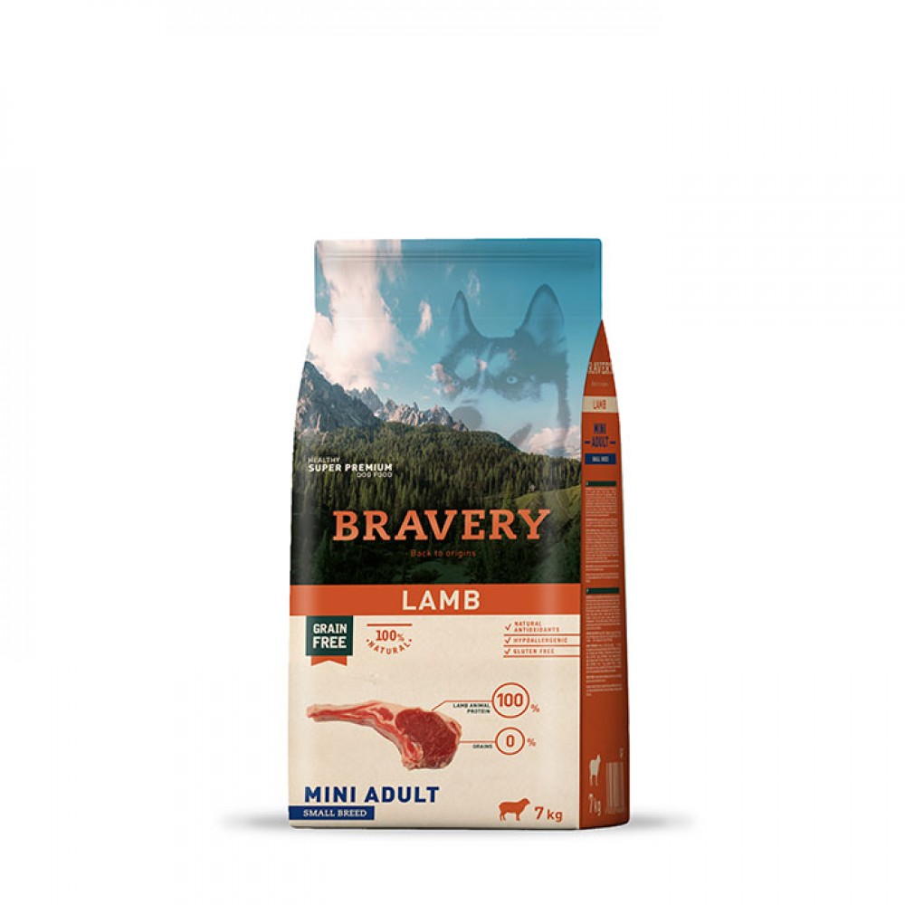 BRAVERY CAO ADULTO MINI LAMB  SMALL BREEDS -  7KG