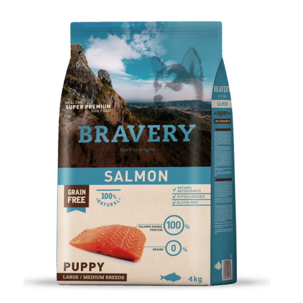 BRAVERY CAO PUPPY  SALMON  MEDIUM/LARG BREEDS - 4KG