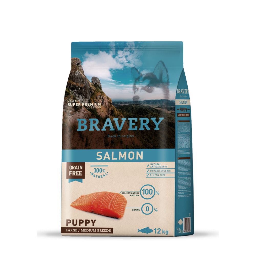 BRAVERY CAO PUPPY  SALMON  MEDIUM/LARG BREEDS - 12KG
