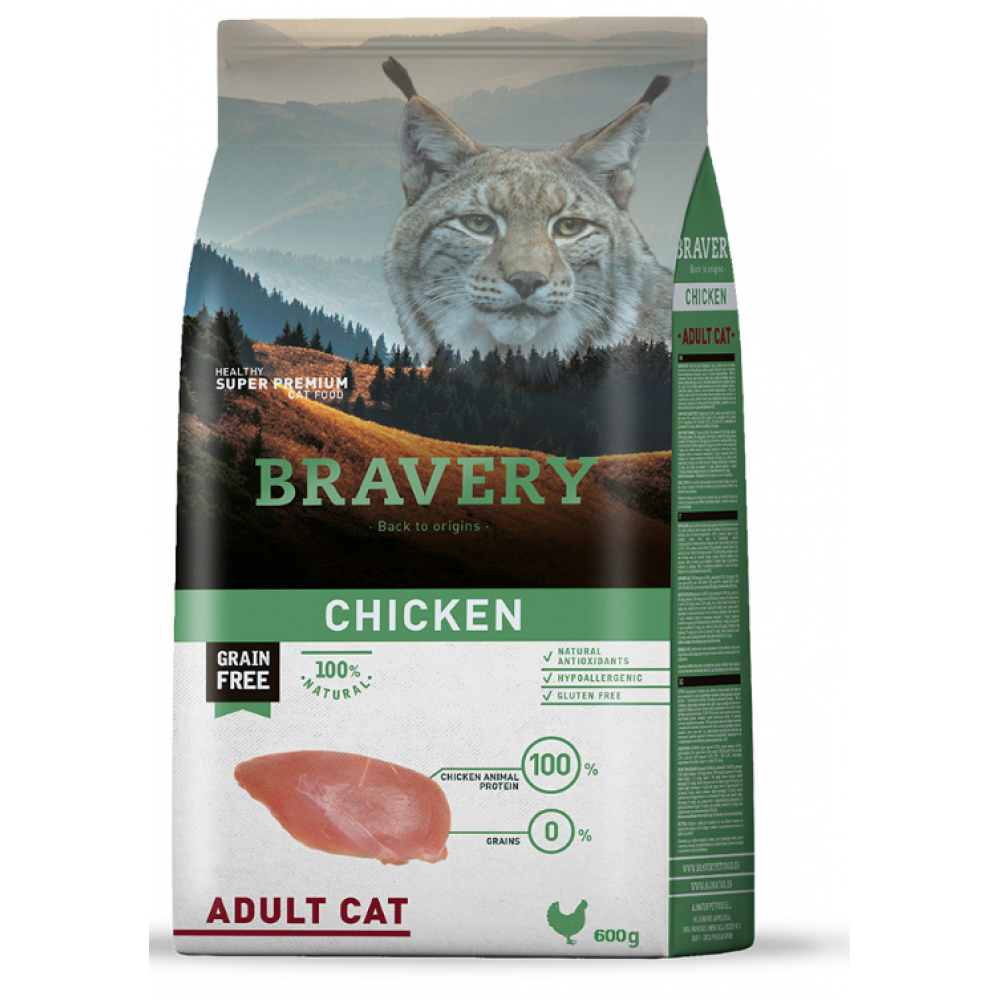 BRAVERY GATO ADULTO CHICKEN - 600G