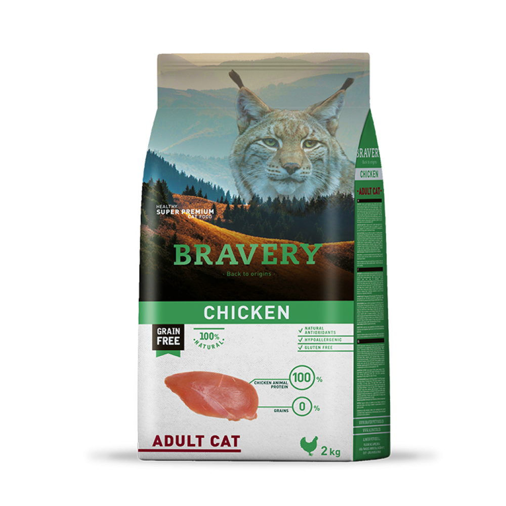 BRAVERY GATO ADULTO CHICKEN -2KG