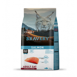 BRAVERY GATO ADULTO SALMON STERILIZED - 2KG