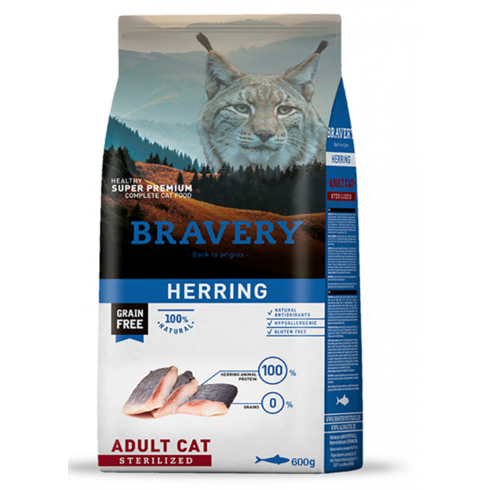 BRAVERY GATO ADULTO HERRIN STERILIZED - 600G
