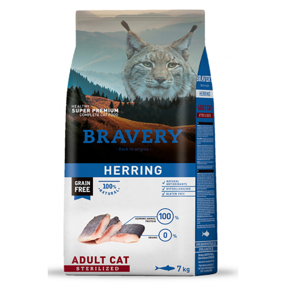 BRAVERY GATO ADULTO HERRIN STERILIZED - 7KG