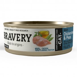 BRAVERY GATO ADULTO WET CHICKEN FILLET & PEAS (12X70G)