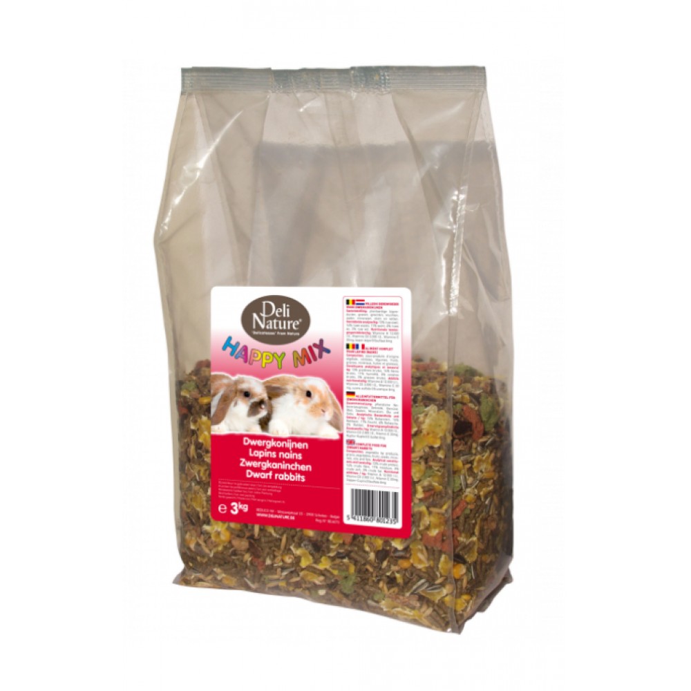 DELI NATURE COELHOS ANÕES HAPPY MIX - 3 KILOS