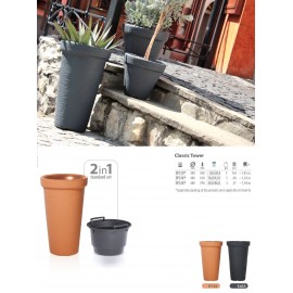VASO CLASSIC TOWER TERRACOTA -480MM