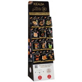 EXPOSITOR COMPLETO ROCALBA PVL FLORES COMESTIVEIS - 12 X 20 PACOTES