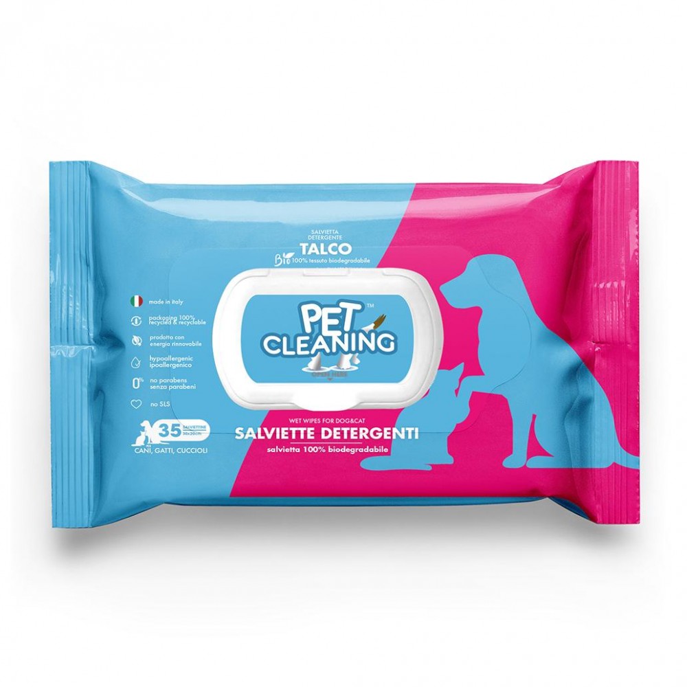 TOALHETES HÚMIDOS "PET CLEANING" - TALCO ( 35 UNIDADES)