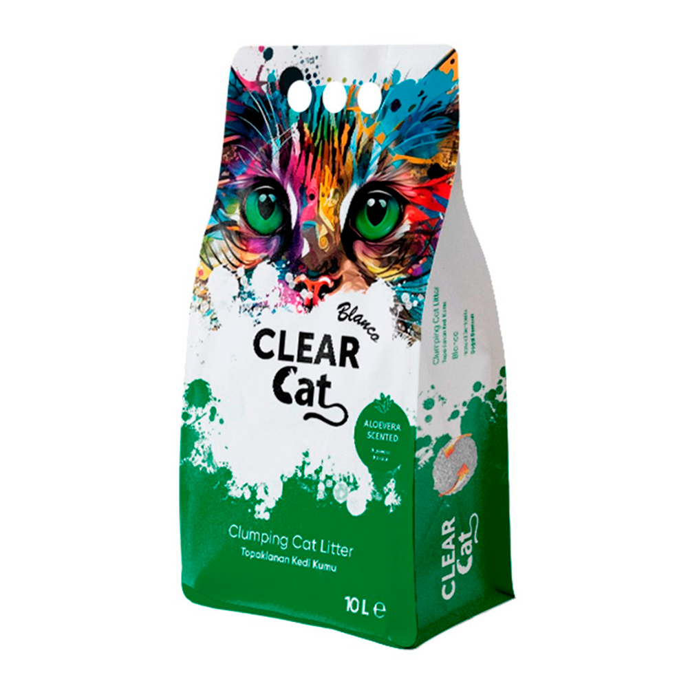 AREIA P/GATOS- CLEAR CAT LITTER ALOE VERA- 10L
