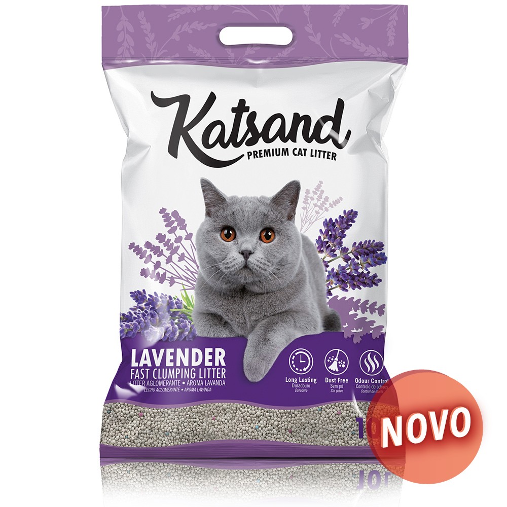 AREIA P/ GATOS KATSAND CAT LITTER LAVANDA - 10LT / 8 K