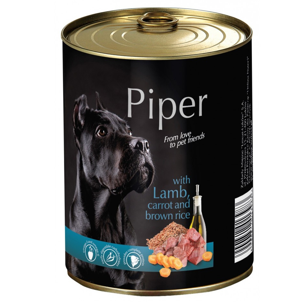 PIPER - CÃO ADULTO COM BORREGO, CENOURA E ARROZ INTEGRAL 400 GR