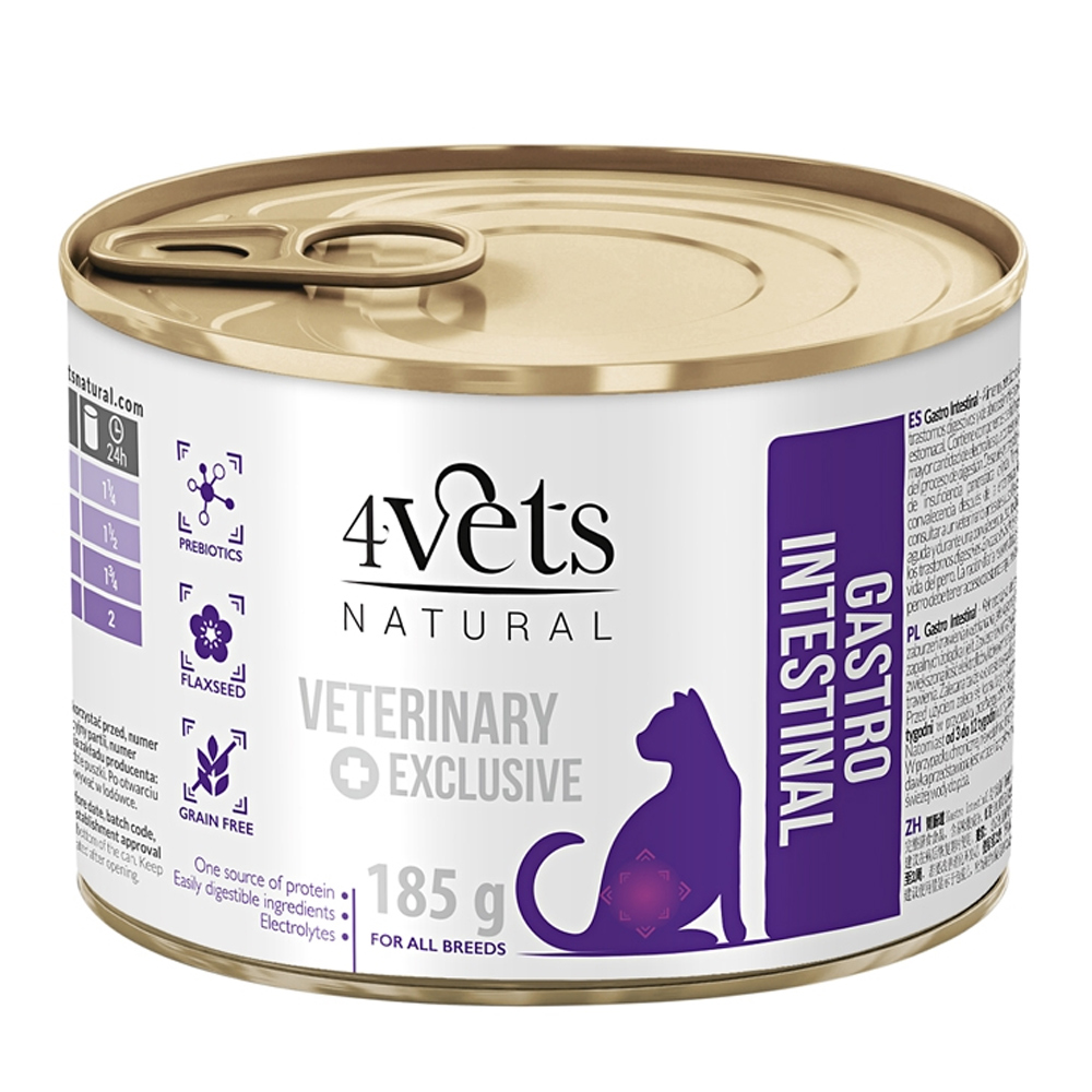4VETS - GATOS ADULTO DIETA VETERINÁRIA -GASTROINTESTINAL -185GR