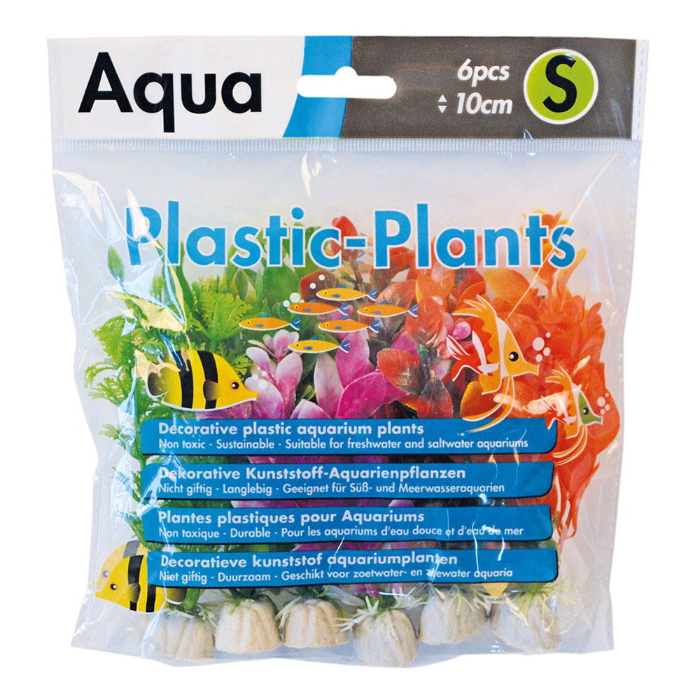 DECORAÇÃO PARA AQUÁRIO - PLANTAS ARTIFICIAIS PARA AQUÁRIO- COLOR  (SORTIDO 6 UNIDADES ) 10CM