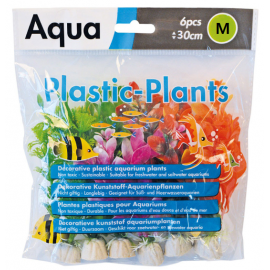 DECORAÇÃO PARA AQUÁRIO - PLANTAS ARTIFICIAIS PARA AQUÁRIO- COLOR  (SORTIDO 6 UNIDADES ) 30CM