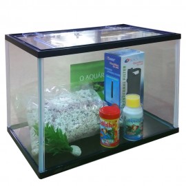 AQUÁRIO KIT COM FILTRO E DECORAÇÃO - 16L